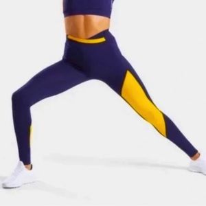 •NWT• Gymshark Asymmetric Legging- Navy & Yellow